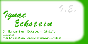 ignac eckstein business card
